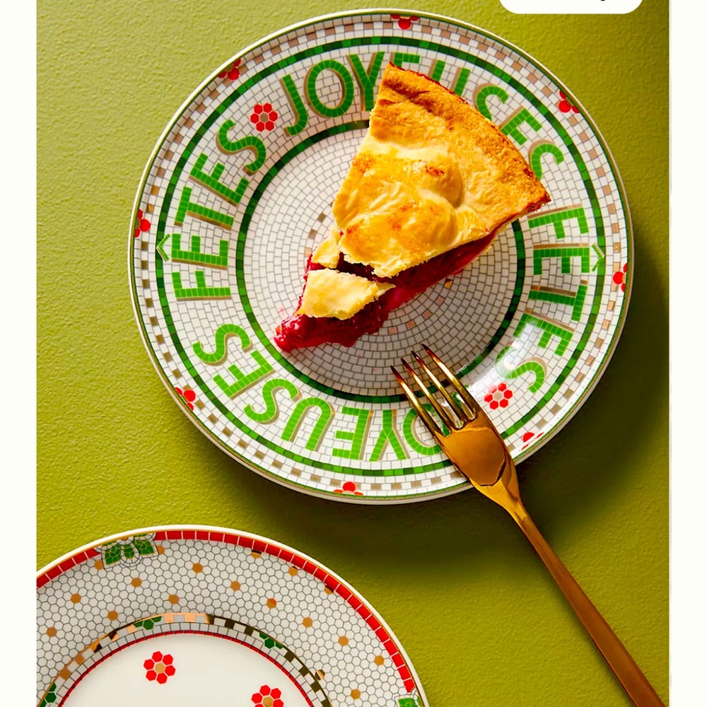 Anthropologie Festive Bistro Dessert Plates